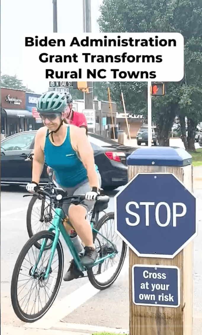 Woman riding on bike